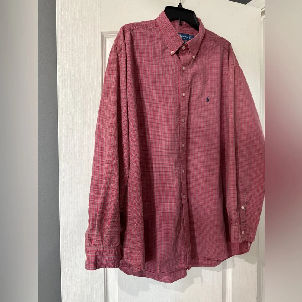 Ralph Lauren Blake Men's Long Sleeve Button-up Shirt Plaid Size XXL Cotton‎